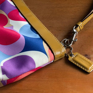 Coach Signature Pleated Wristlet Multi-color